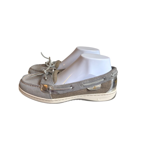 Sperry Top-Sider Shoes - Sperry Top-Sider Angelfish Silver Glitter Leather Boat Shoes 9102971 Womens 9M